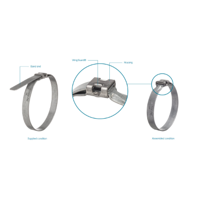 Plastic Worm Drive Hose Clamp,Wing Screw - Grainger