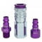 Coupler And Plug Kit, V Style, Purple, 1/4 Inch NPT, Pack of 6