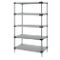 Solid Shelving, Starter Unit, 5 Shelf, 24 x 48 x 86 Inch Size, Stainless Steel