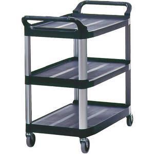 Rubbermaid FG9T6700BLA Black 2-Shelf Utility Cart