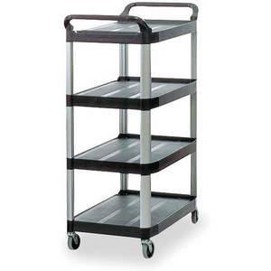 Rubbermaid FG9T6700BLA Black 2-Shelf Utility Cart