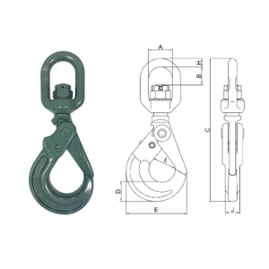 All Material Handling 10SSLH16HT, Swivel Self-Locking Hook, With Bronze  Bushings And Hidden Trigger, 5/8 Inch Trade Size