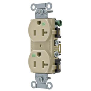 Hubbell Wiring Device-kellems BR20IWR | Straight Receptacle, Duplex