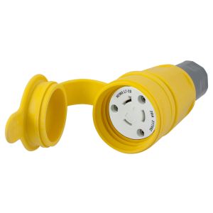 Hubbell Wiring Device-kellems HBL27W49, Connector, 20A, 277VAC, 2 Pole, 3  Wire, Thermoplastic Elastomer, Yellow, 39AW41