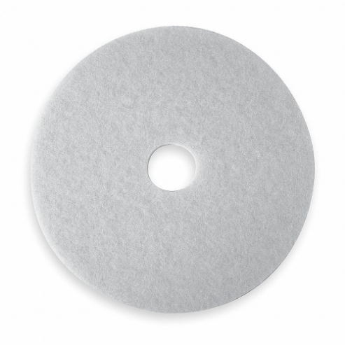 Buffing and Cleaning Pad, Cleaning/Buffing, White, 17 Inch Dia, Polyester