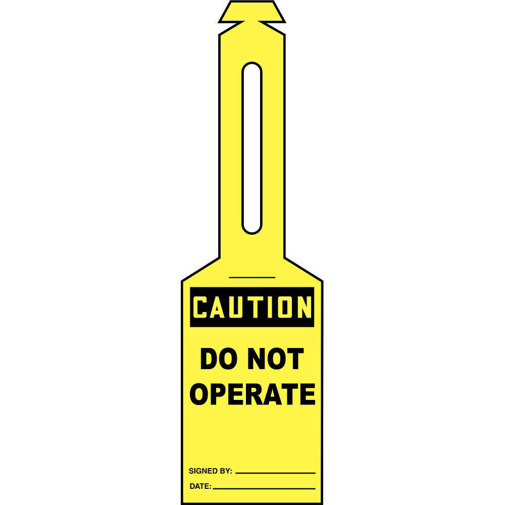 Loop N Strap Caution Tag 5.25 x 3.25