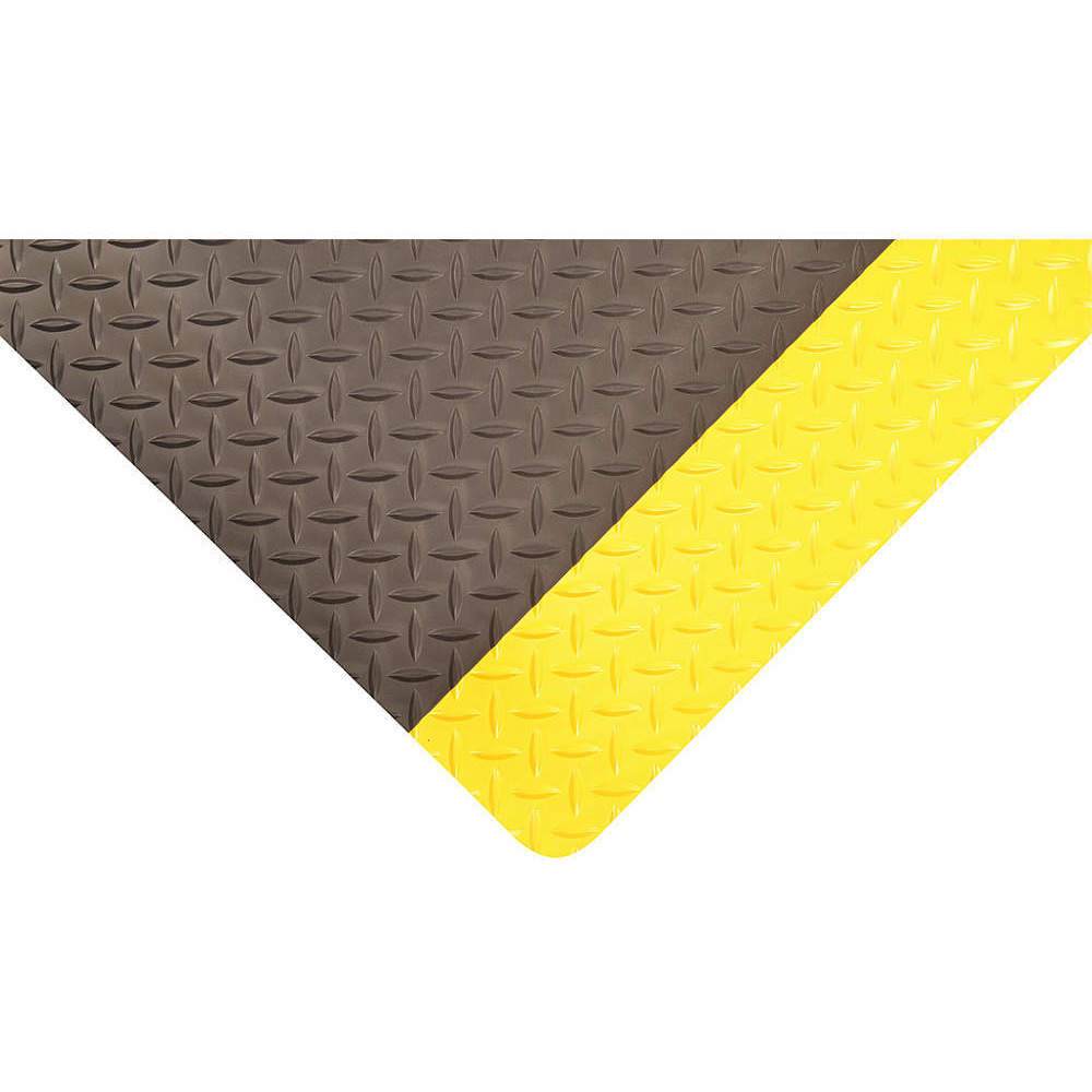 Conductive Anti Fatigue Floor Mat Kit, 3 Ft. x 5 Ft., Black w/Yellow  Striped Border