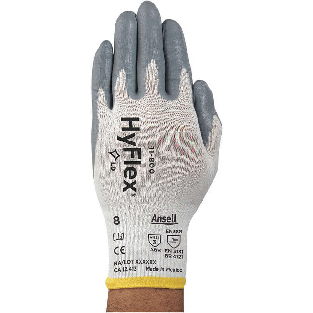 Coated Nitrile Gloves, Gray White