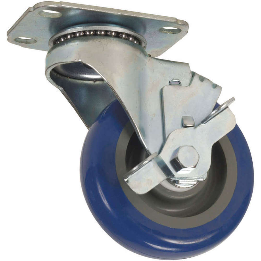 Swivel Plate Caster With Brake 300 Lb 5 Inch Diameter