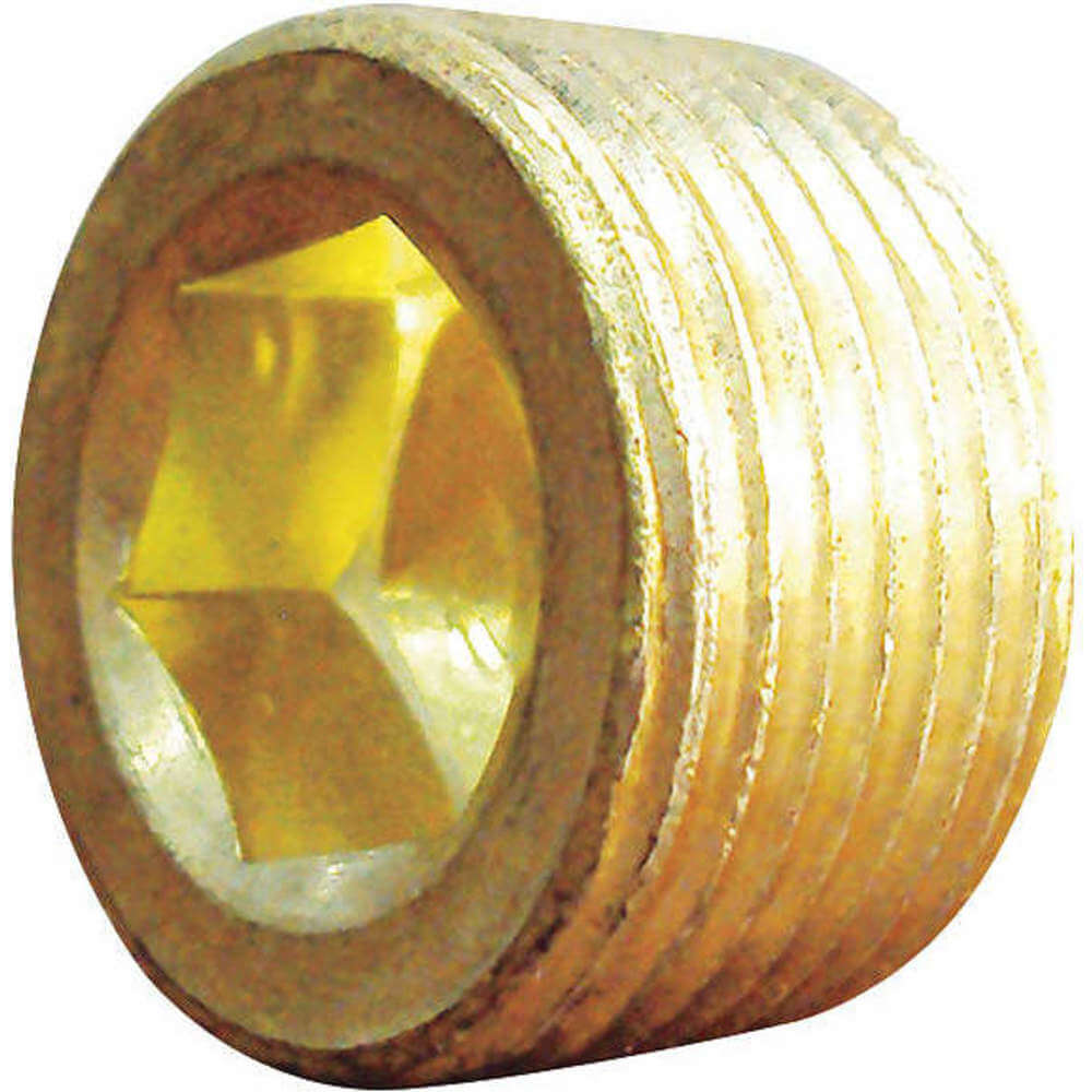 6AZA1, Countersunk Plug Brass 3/4 Inch Mnpt