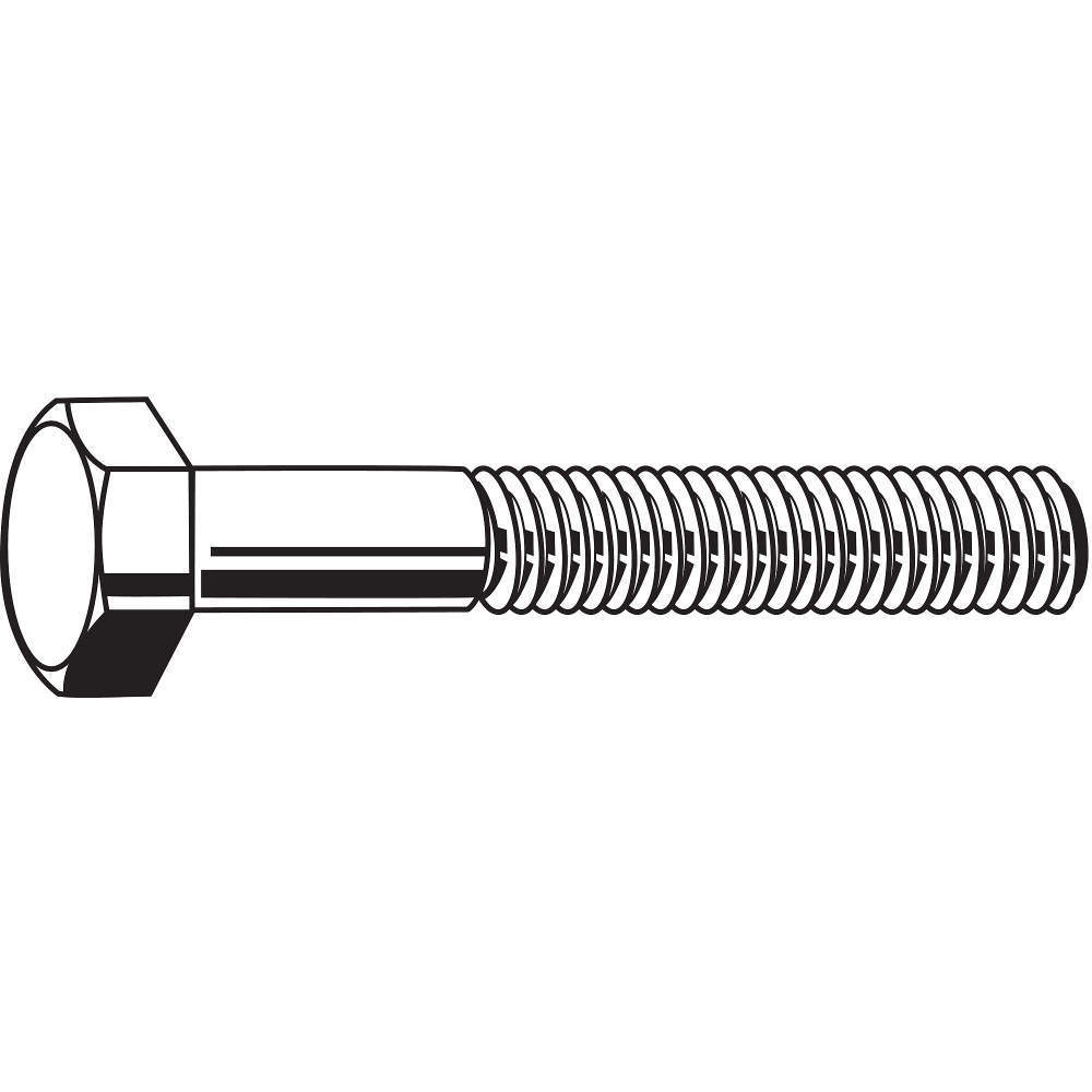 Zinc-Plated 5/16-24 Thread Size 3-3/4 Long Medium-Strength Grade 5 Steel Hex Head Screw 