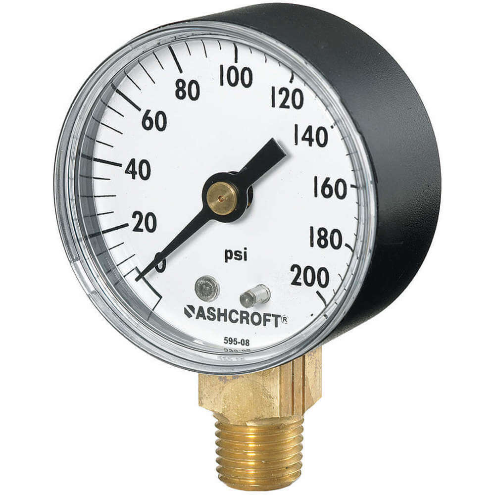 Vacuum Pressure Gauge 4-1/2" ~ 30 In Hg Vac To 0 ~ 1/4" Brass NPT Bottom Connect 