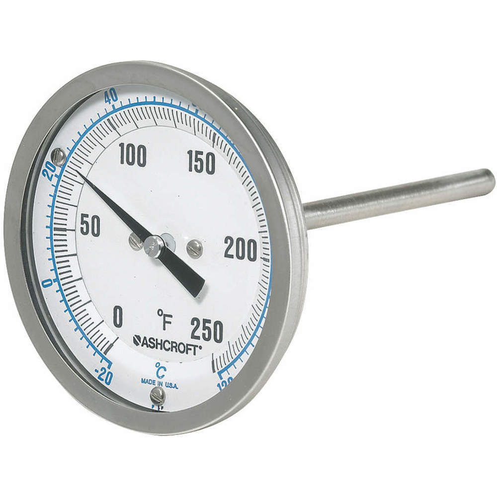 E Bimetallic Thermometer, 3 Inch External Adjust, Rear Connection