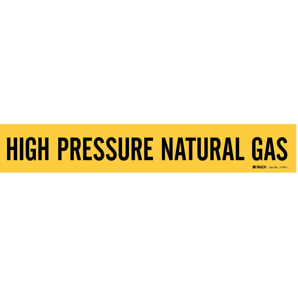 Brady 4194-H | Pipe Marker High Pressure Natural Gas Y | 8CWY4 | Raptor ...