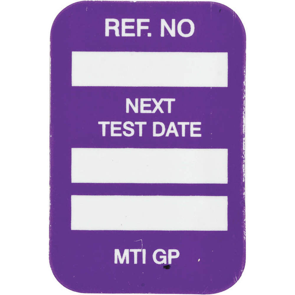 Tag, Inspection, 1 1/4 x 1 3/4 Inch, White on Purple, Rectangle, Polyester, English