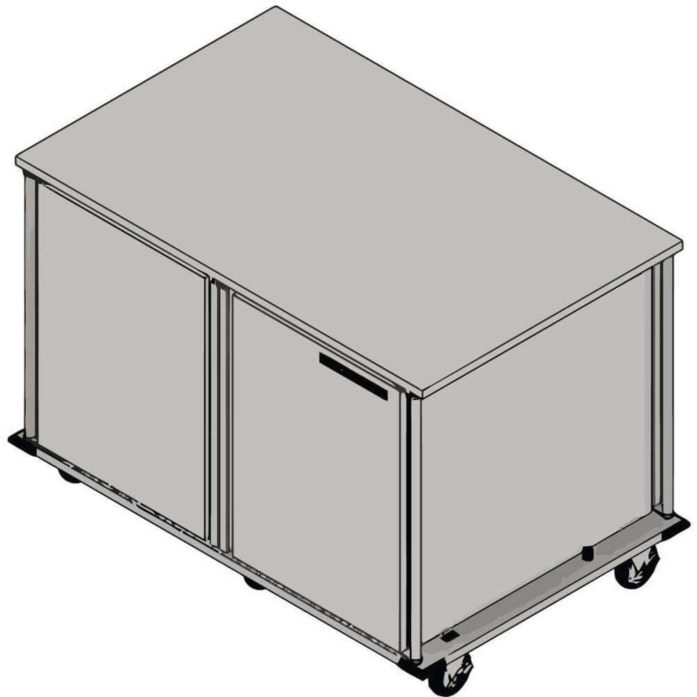 Dinex DXTQ2T2DPT20 40XC28 Food Tray Cart 2 Doors 1 Shelf 24 Trays