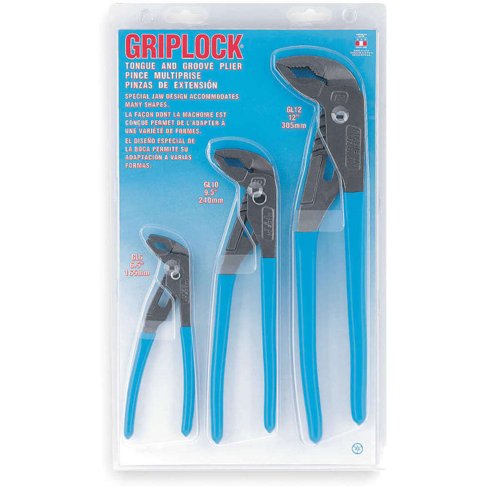 Channellock GS-6 3 Piece Tongue and Groove Plier Set 