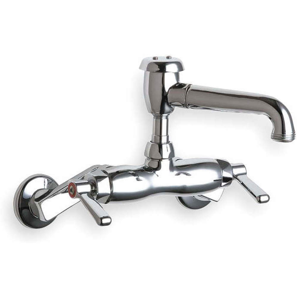 Rough Chrome Chicago Faucets 305-VBRRCF Wall Mount Service Sink Faucet with Adjustable Centers 