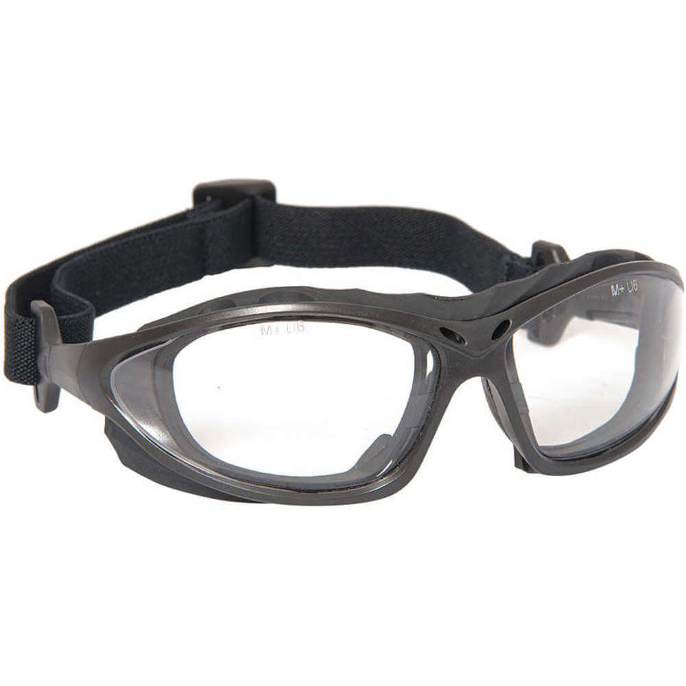Safety Glasses, Anti-Scratch, Brow and Eye Socket Foam Lining, Wraparound Frame