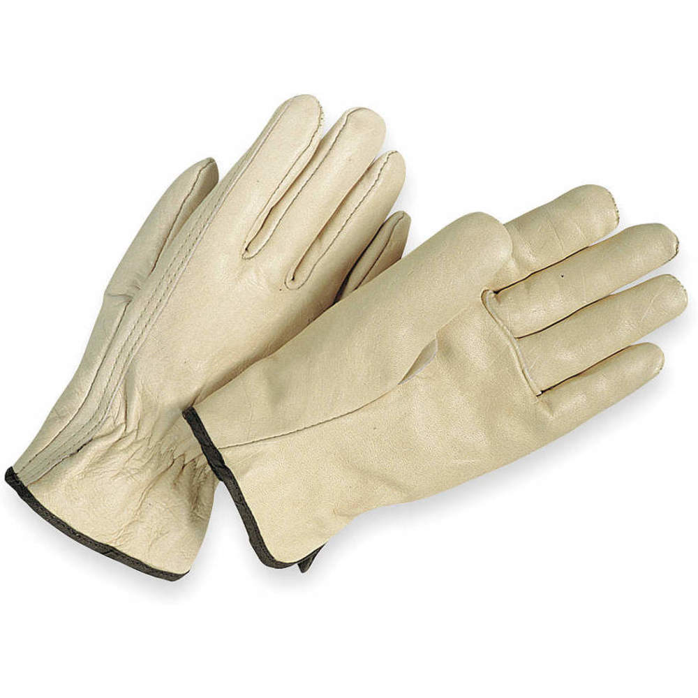Cowhide Leather, Standard, Full Finger Gloves, White
