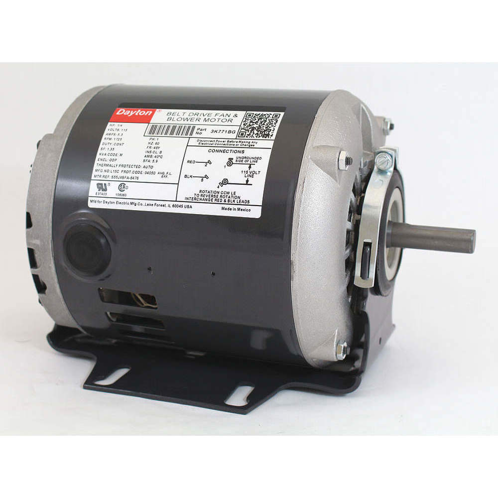 Belt Drive Motor, 1/4 Hp, Split Phase, 1725 Rpm, 115 V