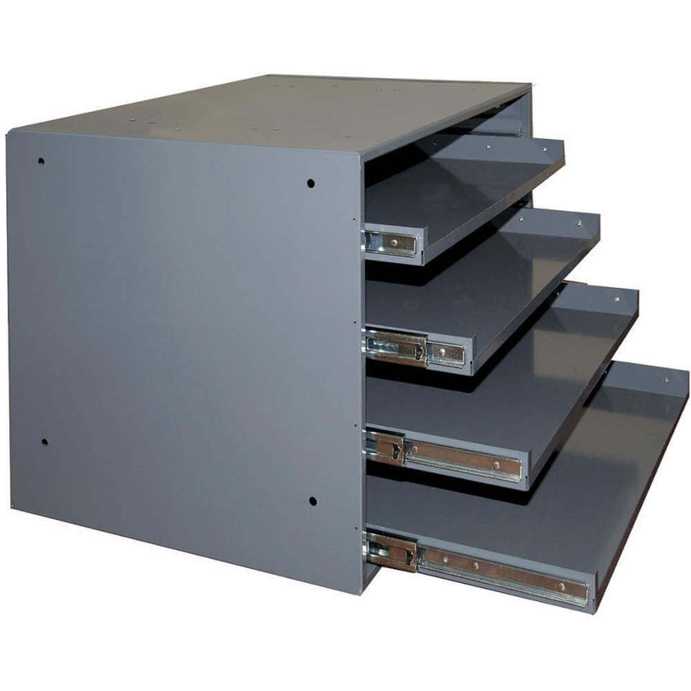 Bearing Slide Rack, Large, 4 Compartment Box, Size 15-3/4 x 20 x 15 Inch