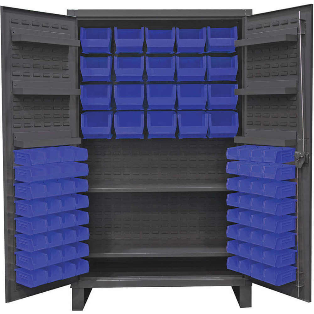 Industrial Cabinet, 12 Gauge, 84 Bin, Blue