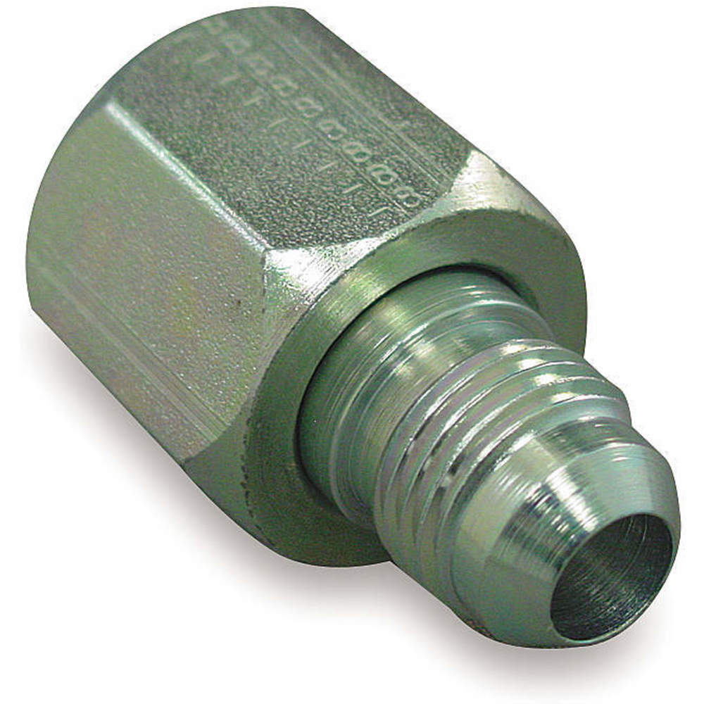 Hydraulic Hose Adapter, 1/2 Inch x 1/4 Inch Size, Female x Male, JIC x JIC, Swivel