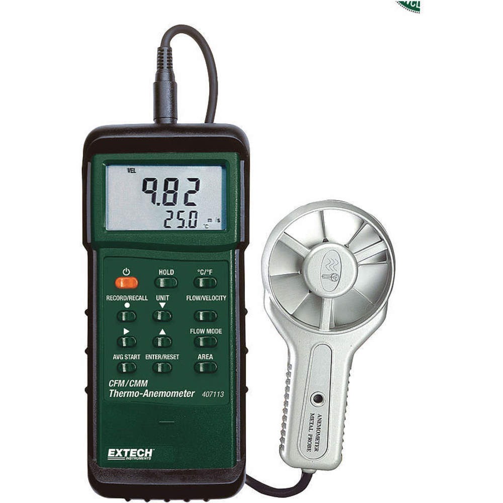 Extech 407113-NIST | Anemometer Metal Vane 100 To 6890 Fpm | 4HRF4