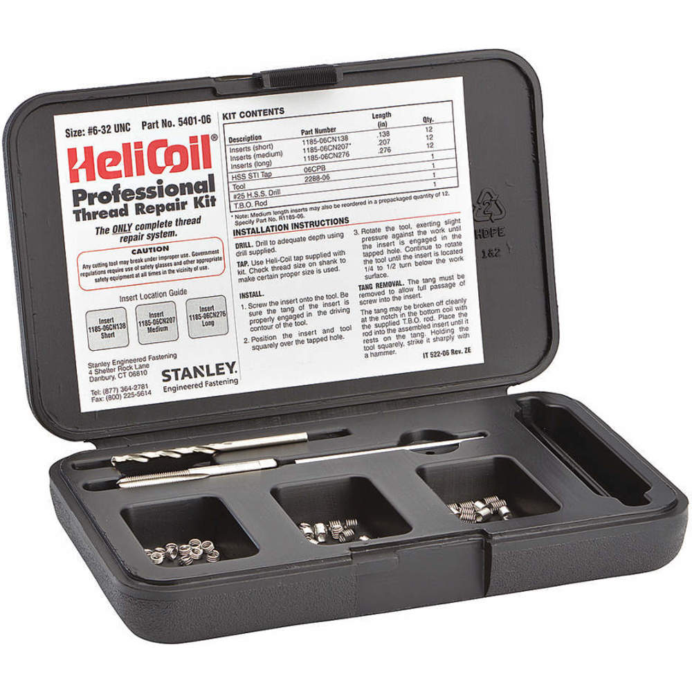 Helicoil 540106 4DCH3 Thread Repair Kit, UNC, 632 Thread Size