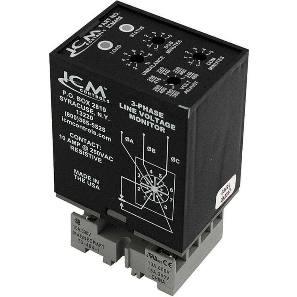 Icm ICM408 6JYL2 Plugin Line Voltage Monitor 3 Phase