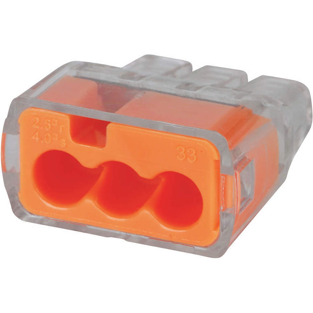 Push Inch Connector 3 Port Orange