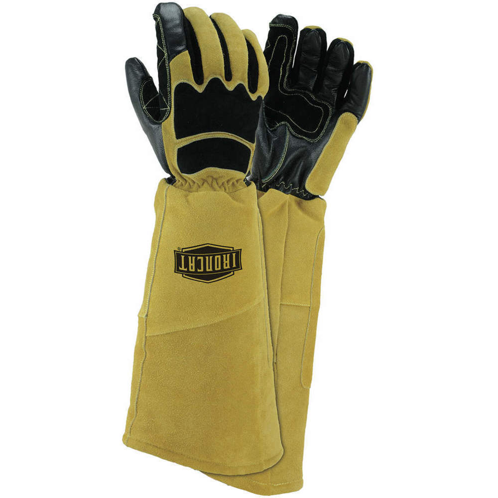 IRONCAT 6143/L Welding Gloves,Cowhide,Pearl/Gold,PK12 