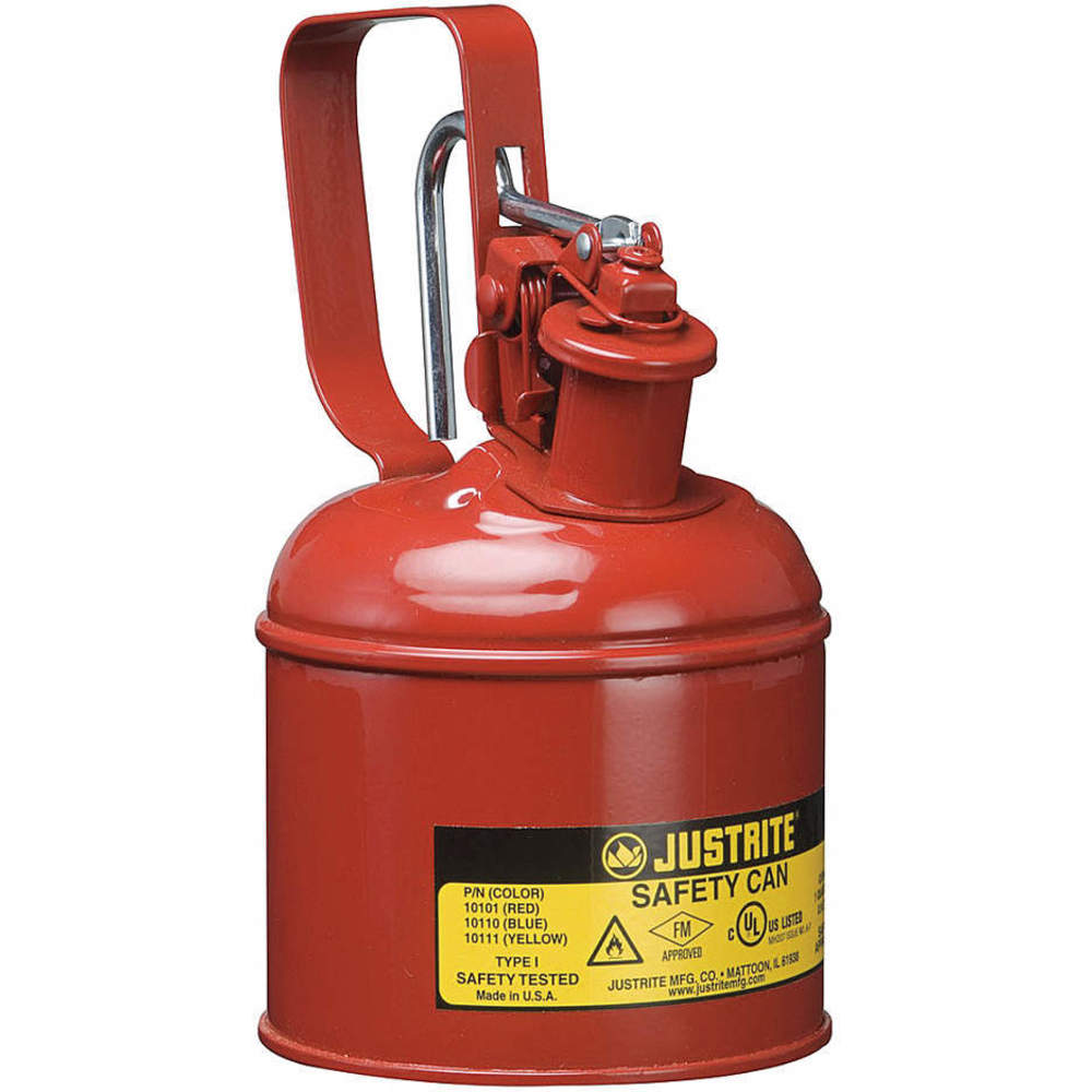 JUSTRITE 10101 Type I Safety Can,1/4 gal.,Red,8-1/4In H 