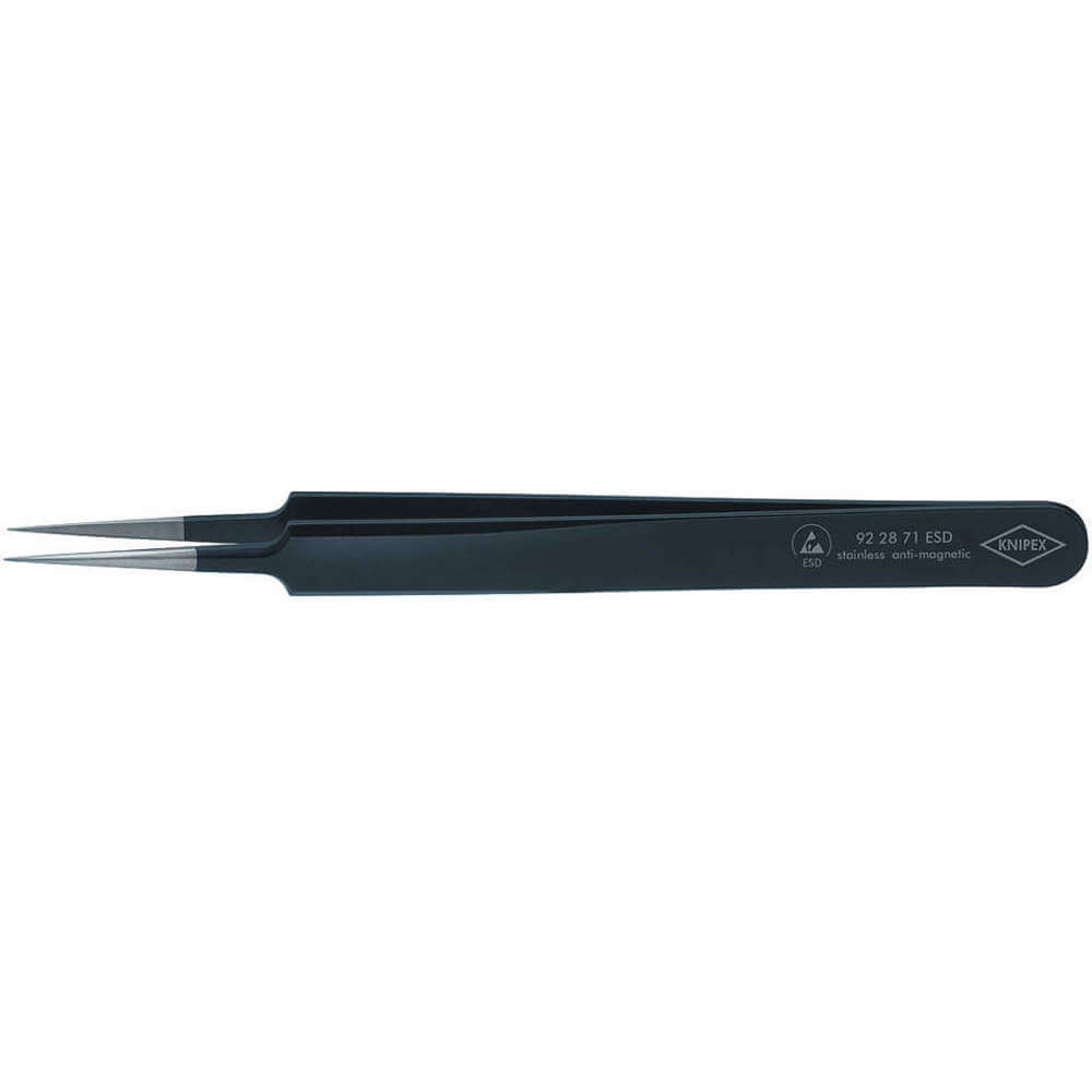 Tweezers Esd Needle 4-1/4 Inch Stainless Steel Black