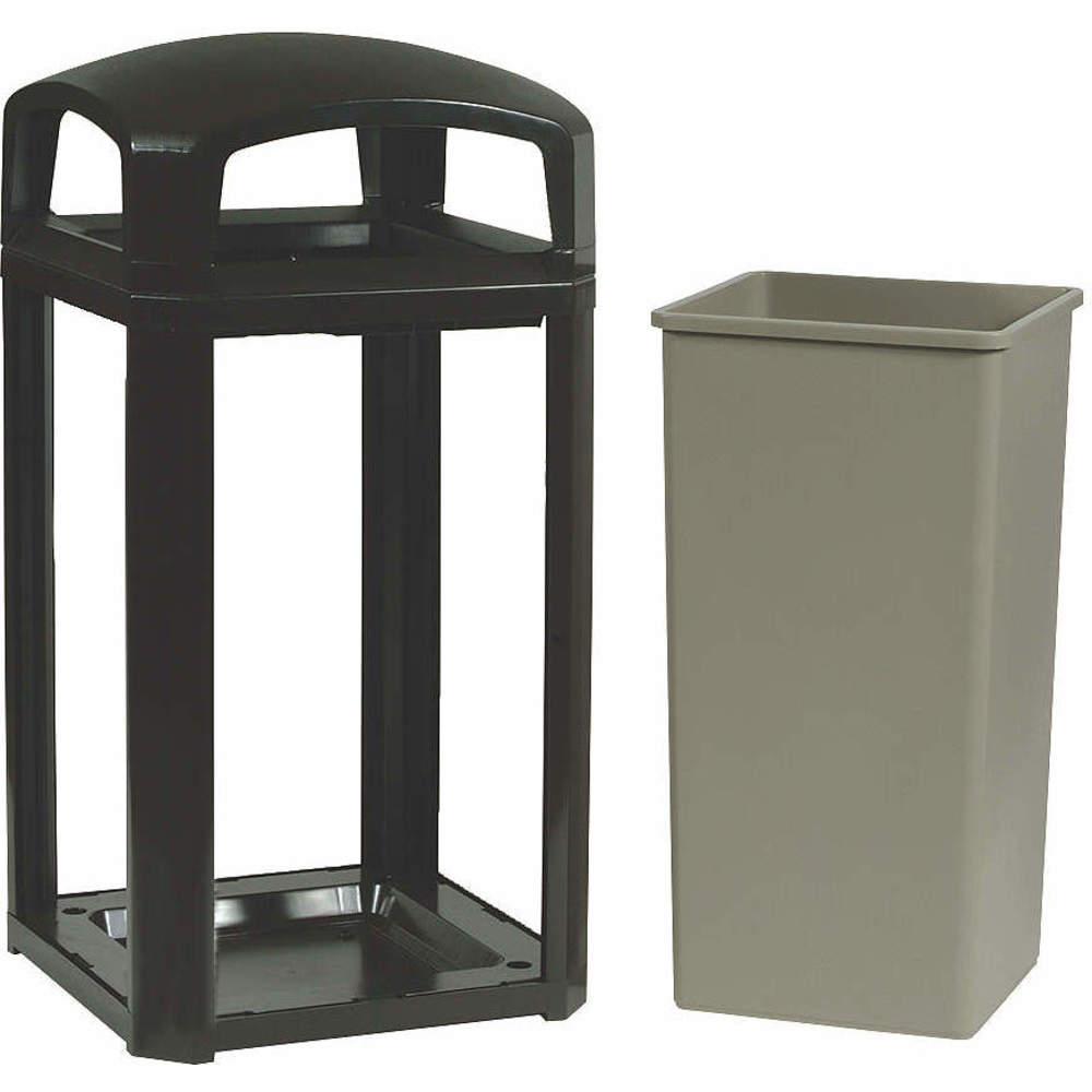 Rubbermaid Commercial Trash Can,45 gal.,Black,Plastic FG917188BLA