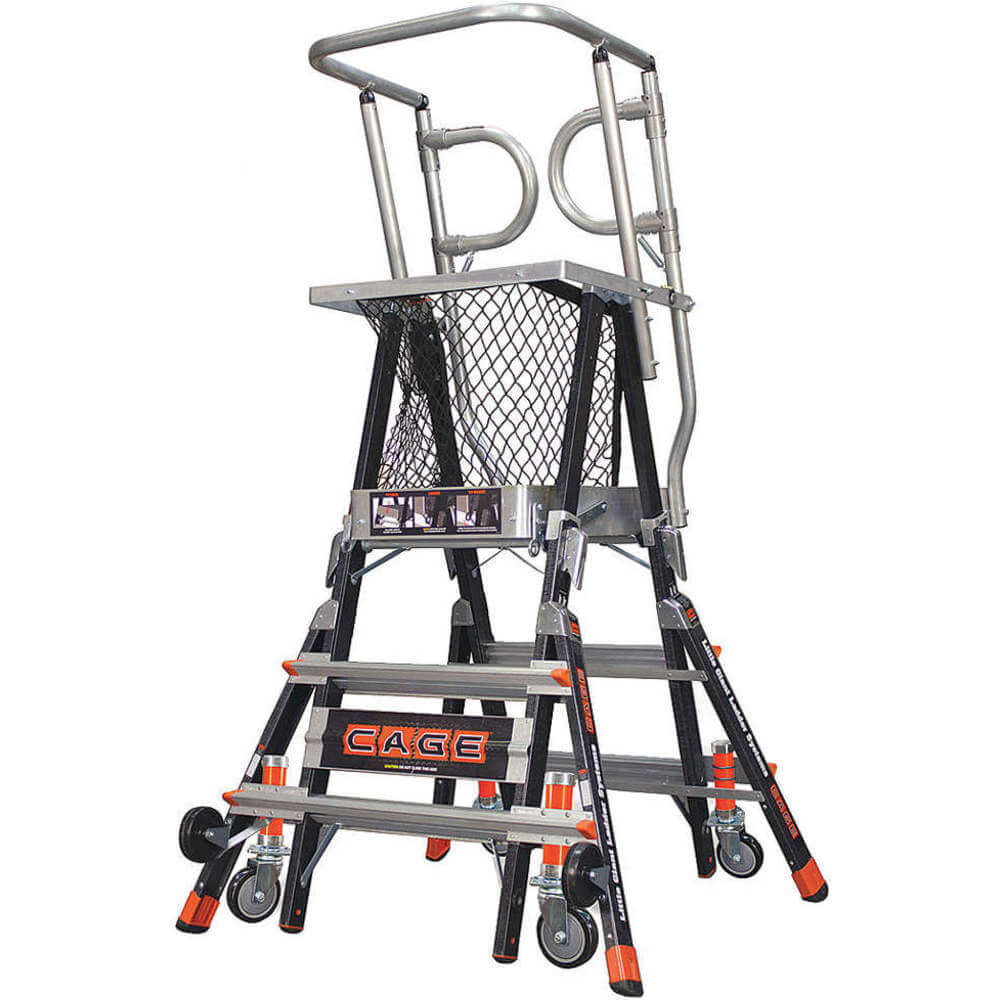 Fiberglass Adjustable Safety Cage Ladders