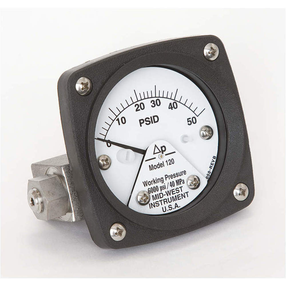 Midwest Instrument 120-Aa-00-Oo-50P Pressure Gauge,0 To 50 Psi