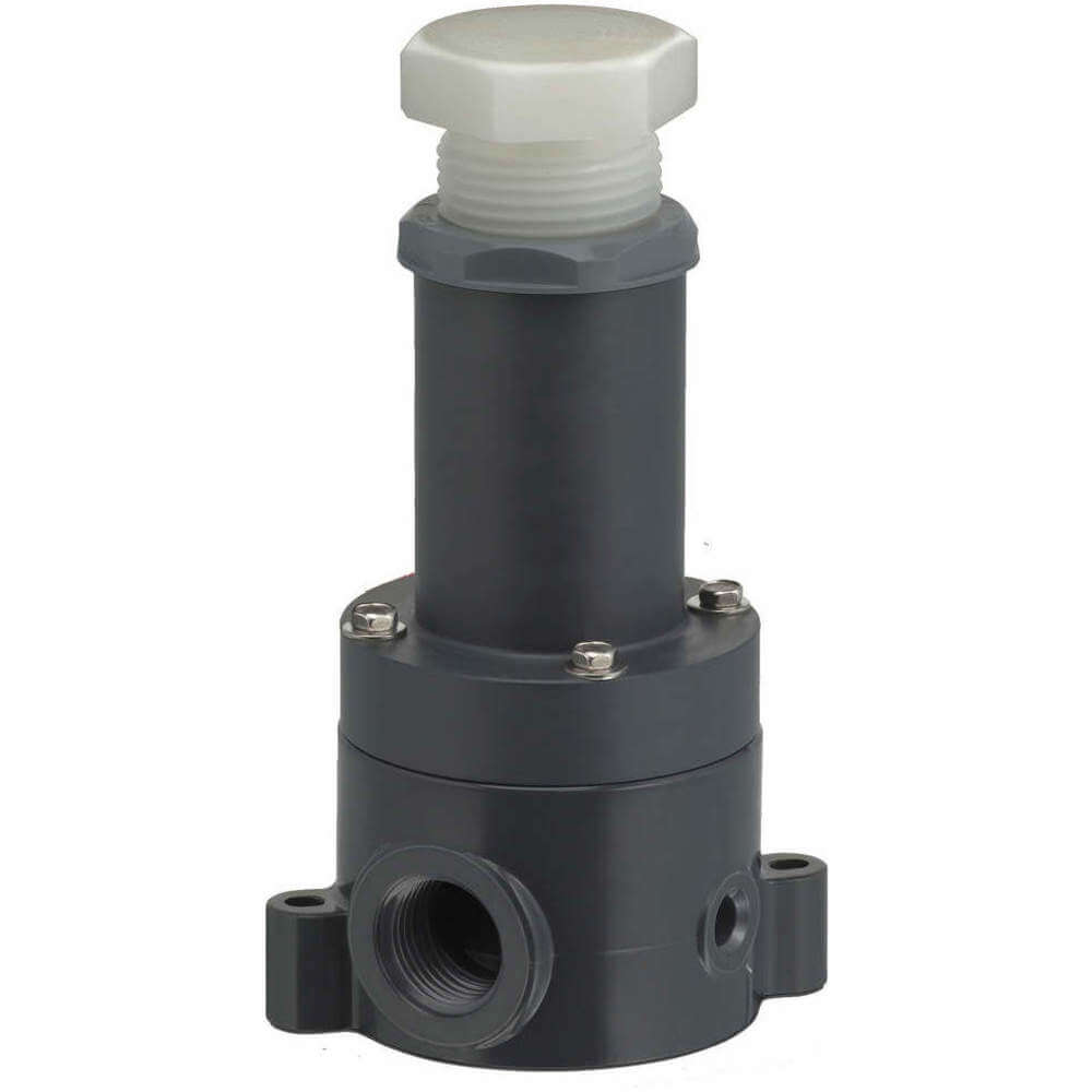 By-Pass Valve, 90 Deg. Diaphragm, PTFE Shaft, PVC, 1-1/4 Inch Size