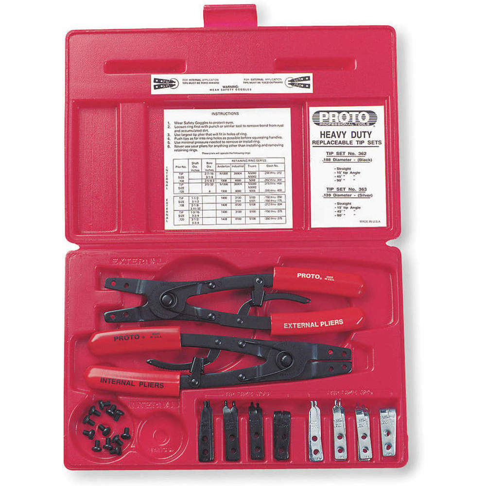 Proto J360B 5C602 12 Piece Convertible Retaining Ring Pliers Set