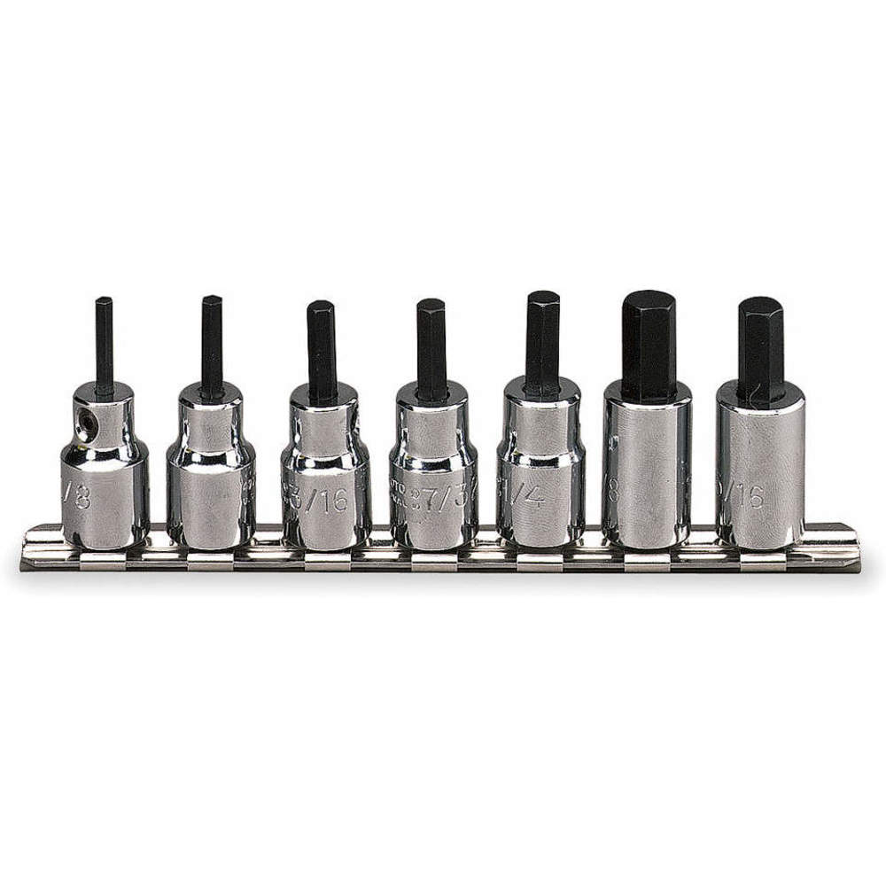 Short Socket Bit Set 3/8 Inch Drive 7 Pc