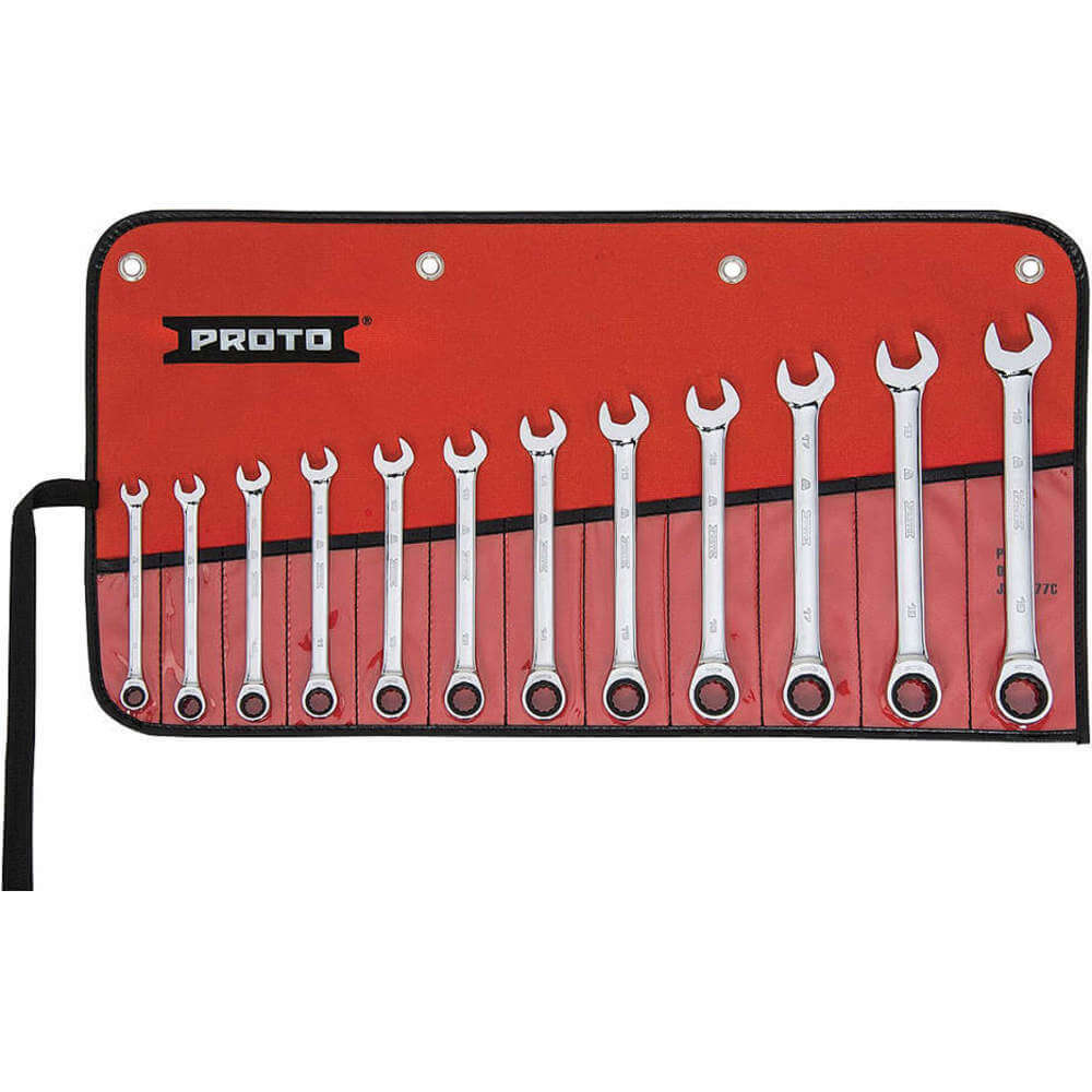 Ratcheting Wrench Set Metric 12 Point 12 Piece