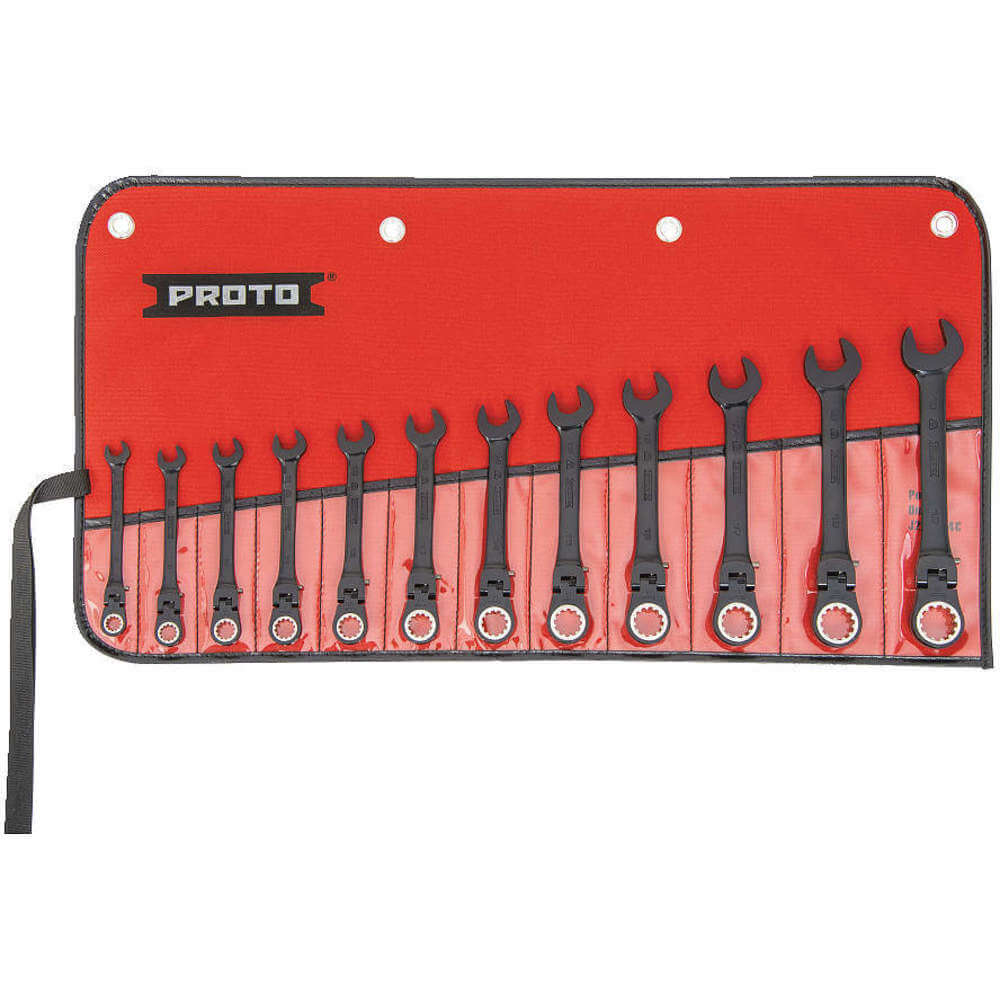 Ratcheting Wrench Set Metric 12 Point 12 Piece