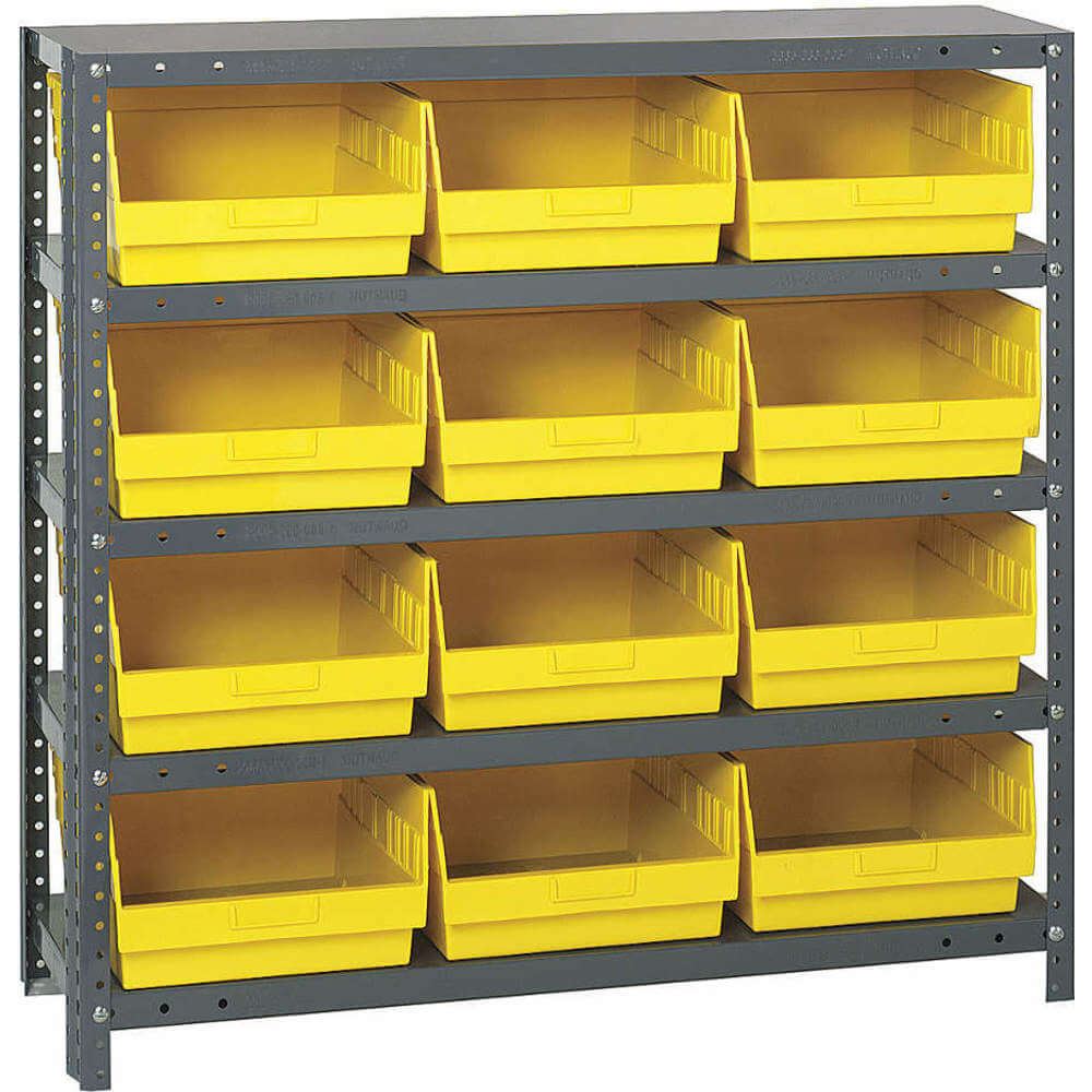 Quantum Storage Systems 1239-207bl Bin Shelving Solid 36x12 16 Bins Blue