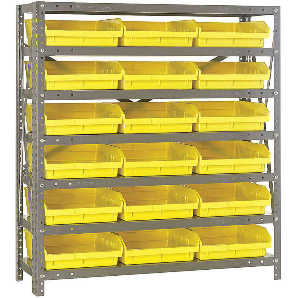 Quantum Storage Systems 1239-207bl Bin Shelving Solid 36x12 16 Bins Blue