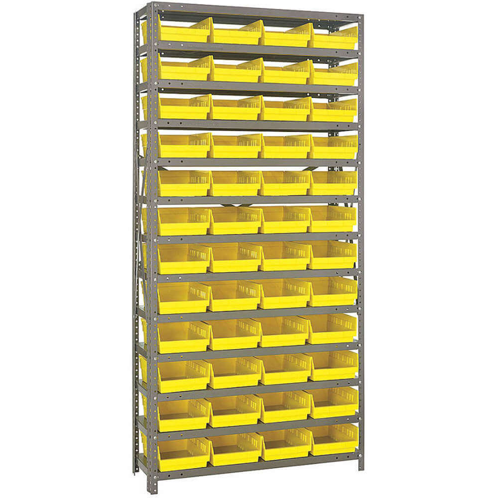 Quantum Storage Systems 1875-108YL Bin Shelving, Solid, 36x18, 48 Bins, Yellow