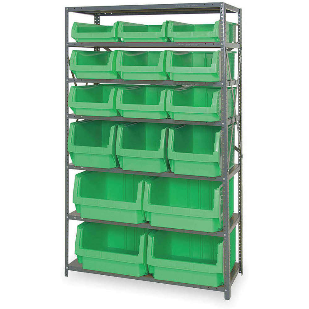 Quantum Storage Systems Msu-16-mixrd Bin Shelving,Solid,42X18,16 Bins,Red