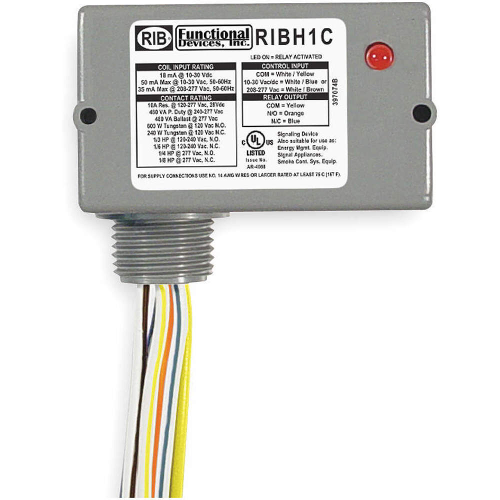 Enclosed Pre-wired Relay Spdt 10a@277vac