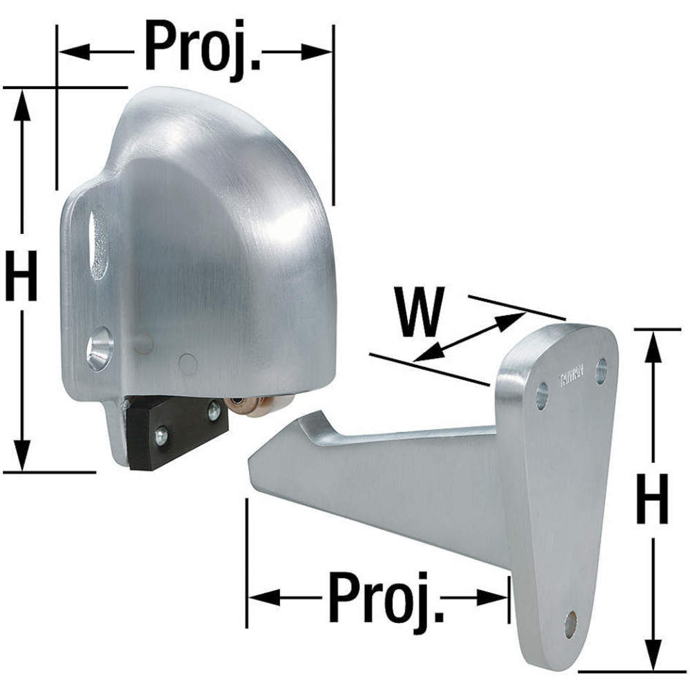 Door Stop Wall-Mount Satin Chrome