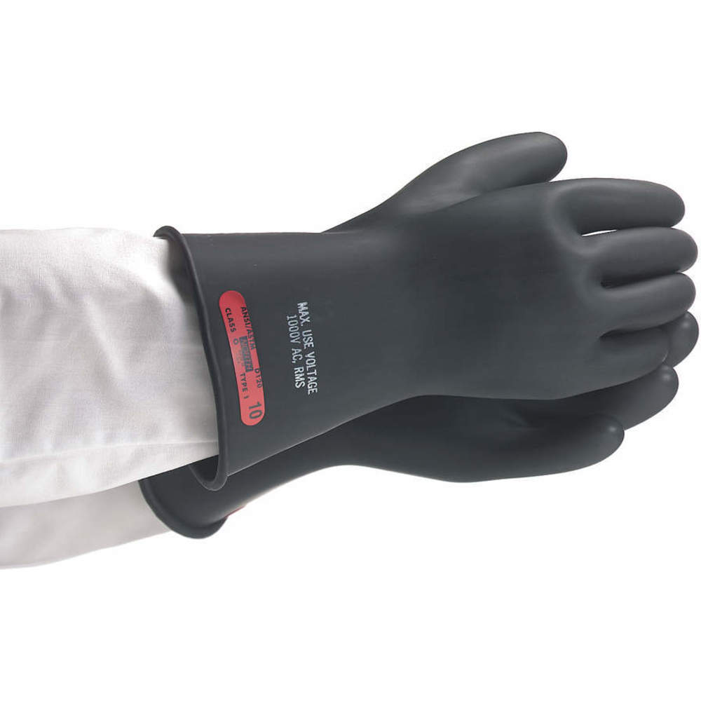 Salisbury Electrical Rubber Gloves Class 0 Low Voltage 11'' Black E011B  Stock Item